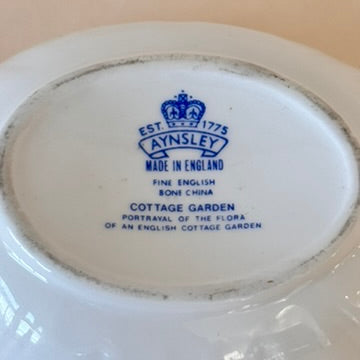 Vintage Aynsley Cottage Garden Egg‑Shaped Trinket Dish