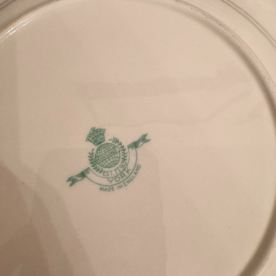 Set of 2 Minton York Square Plates England Bone China Floral 8.5” Luncheon