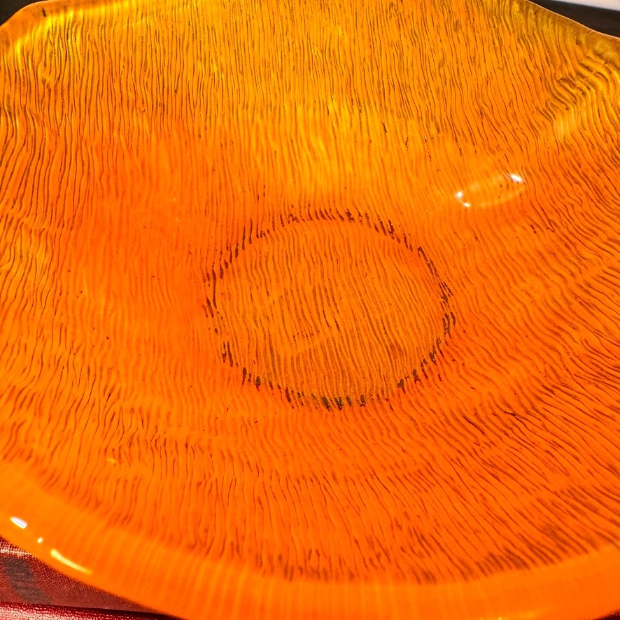 Vintage Orange IVV Textured Murano Art Glass Bowl – Italy, MCM