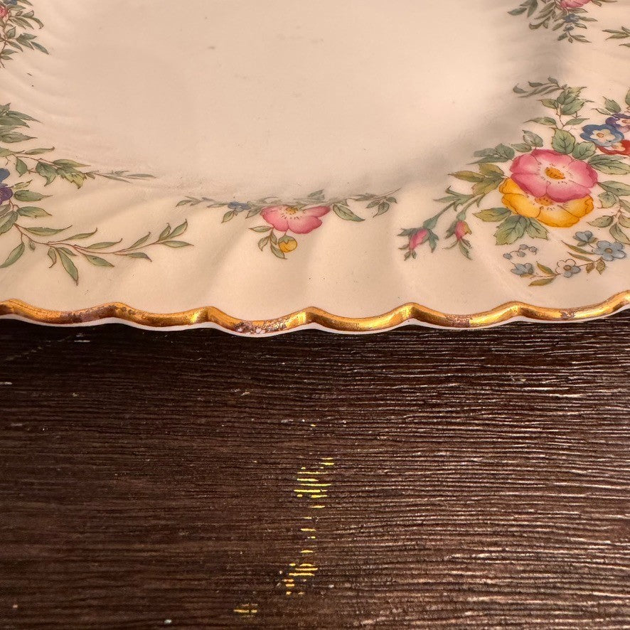 Set of 2 Minton York Square Plates England Bone China Floral 8.5” Luncheon