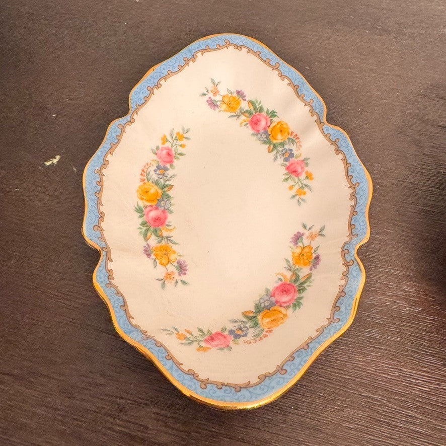 Vintage Crown Staffordshire Bone China Trinket Trays – Set of 2, Made in England