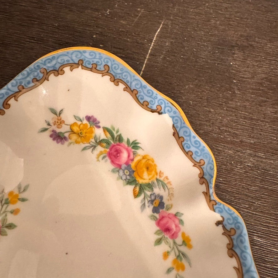 Vintage Crown Staffordshire Bone China Trinket Trays – Set of 2, Made in England
