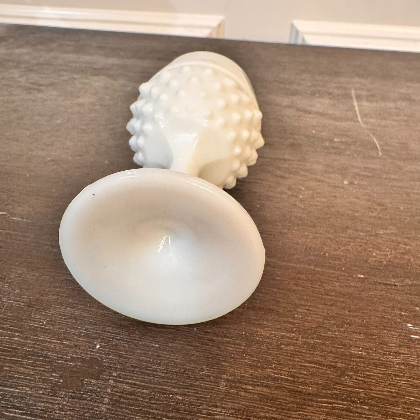 Vintage Fenton Hobnail Milk Glass Goblet – 4" Tall, White Pedestal Vase