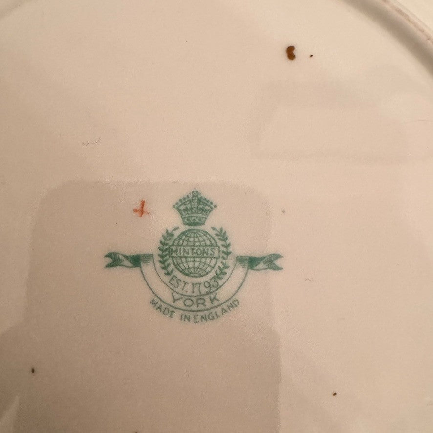 Set of 2 Minton York Square Plates England Bone China Floral 8.5” Luncheon
