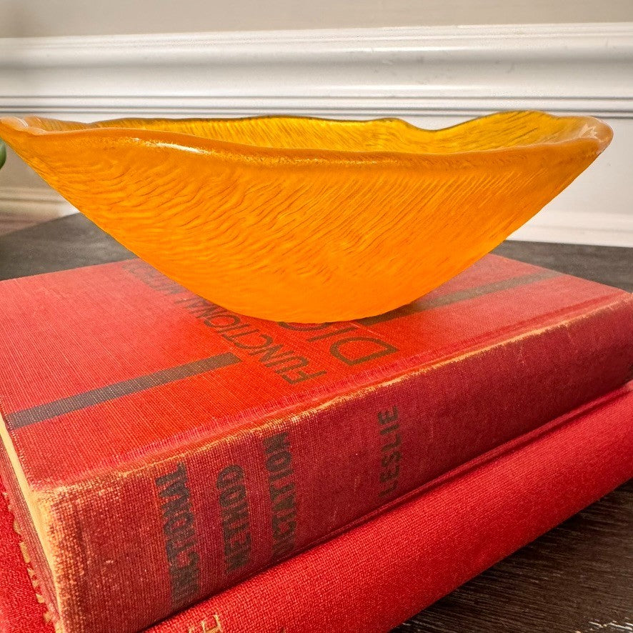 Vintage Orange IVV Textured Murano Art Glass Bowl – Italy, MCM