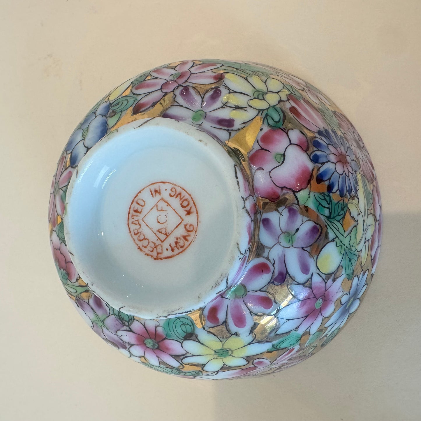 Set of 2 Vintage ACF Mille Fleurs Bowls – Thousand Flowers Porcelain, Hong Kong