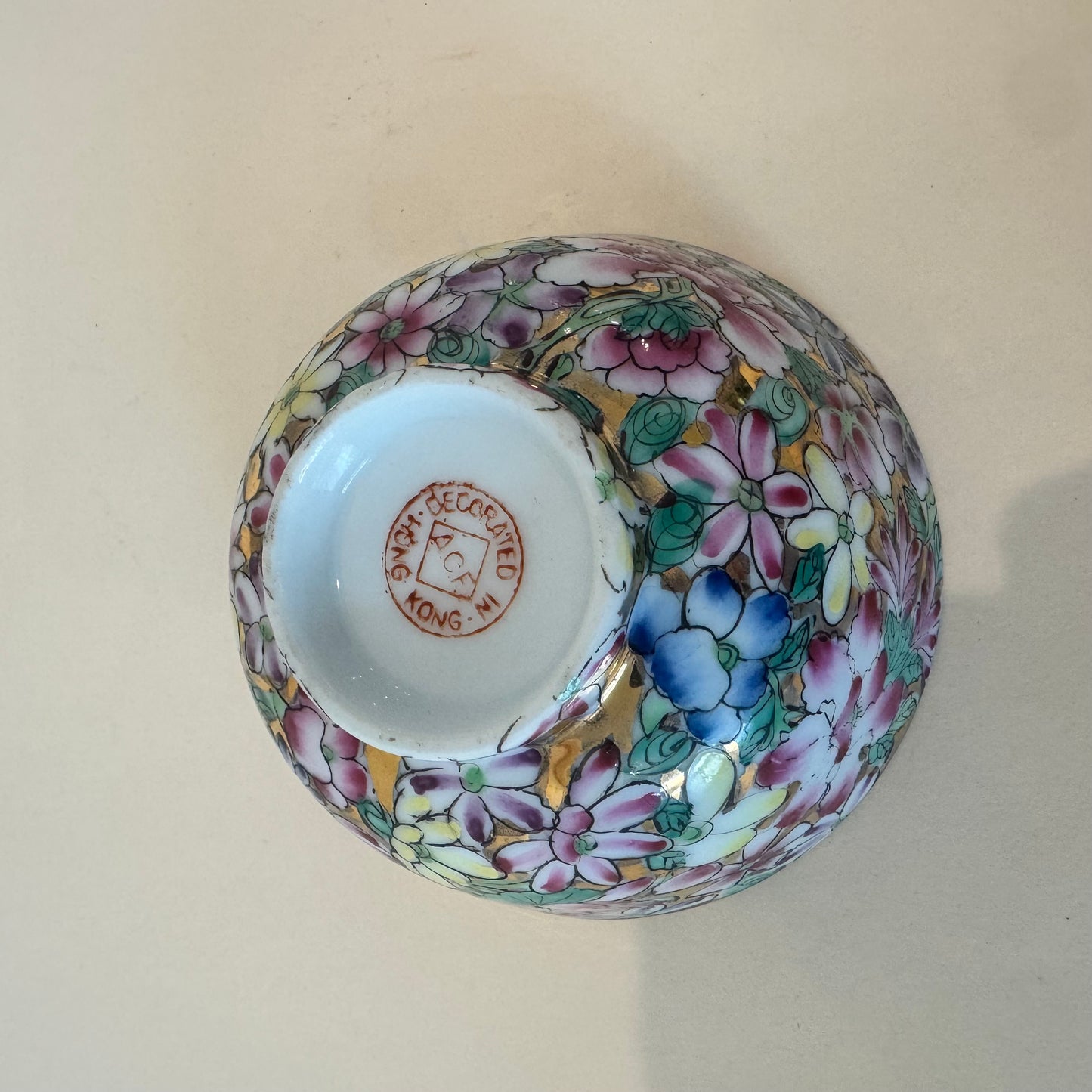 Set of 2 Vintage ACF Mille Fleurs Bowls – Thousand Flowers Porcelain, Hong Kong
