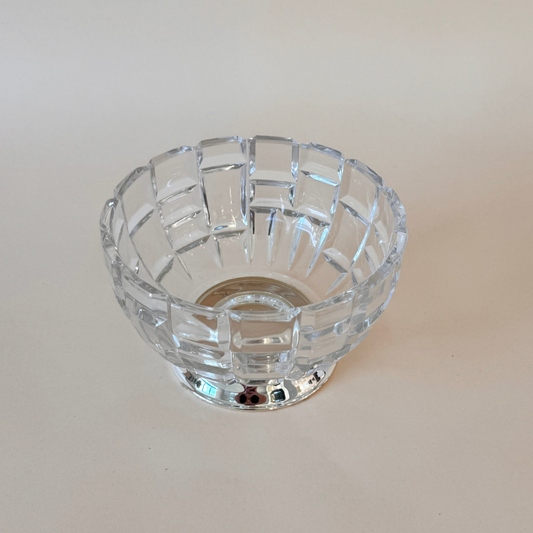 Crystal Footed Bowl with Silver Base