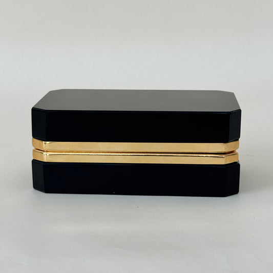 Black Opaline Glass Casket Box