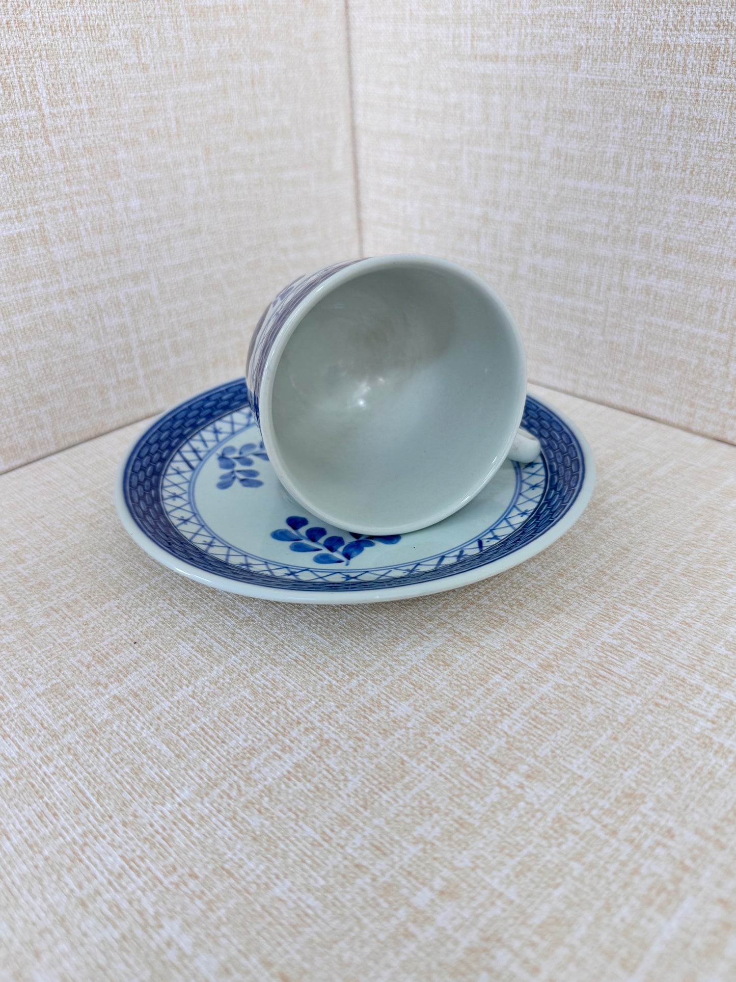 Royal Copenhagen Tranquebar Cup (1936) with Saucer (1980s) – Blue & White Danish Porcelain