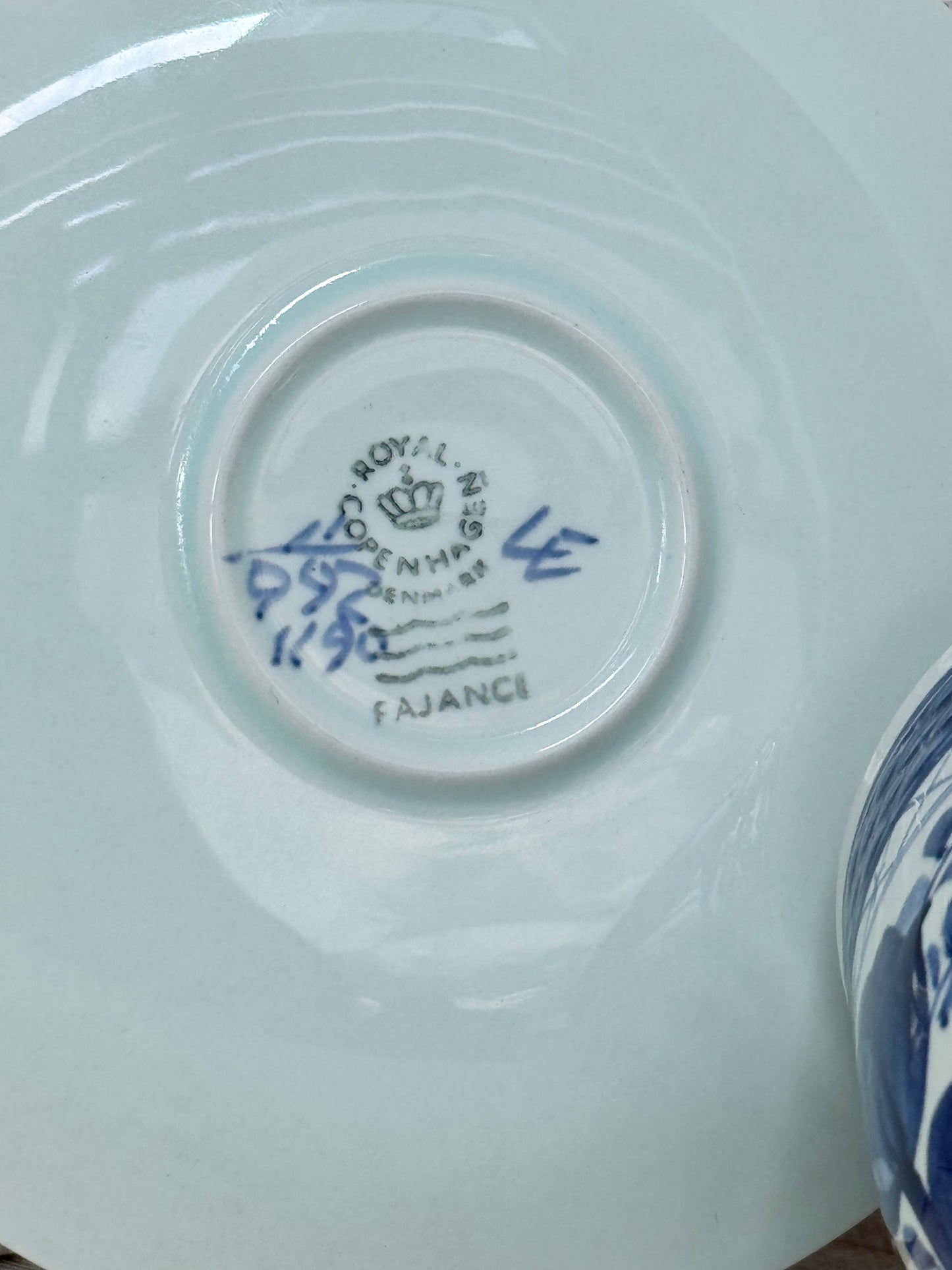 Royal Copenhagen Tranquebar Cup (1936) with Saucer (1980s) – Blue & White Danish Porcelain