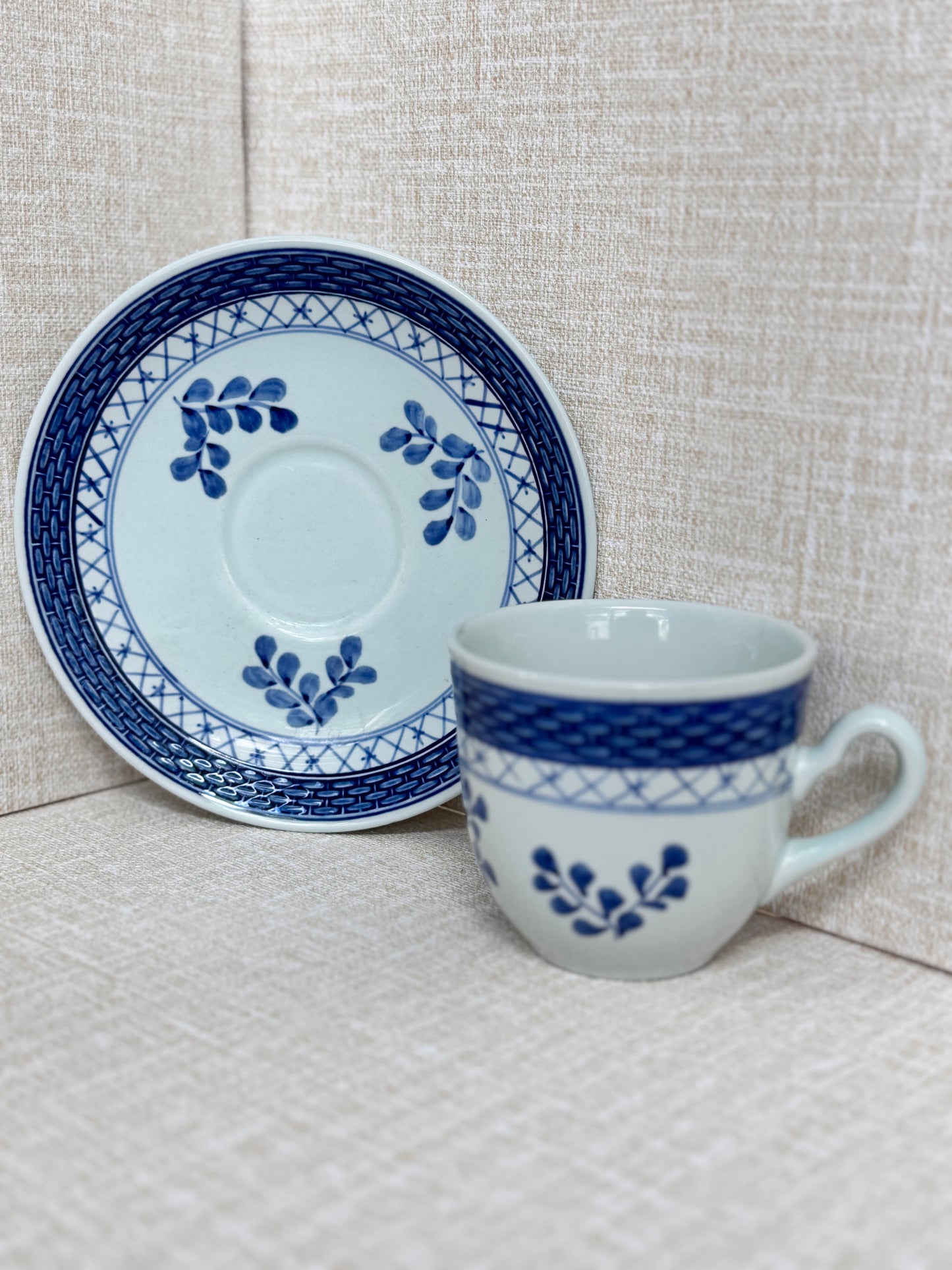 Royal Copenhagen Tranquebar Cup (1936) with Saucer (1980s) – Blue & White Danish Porcelain
