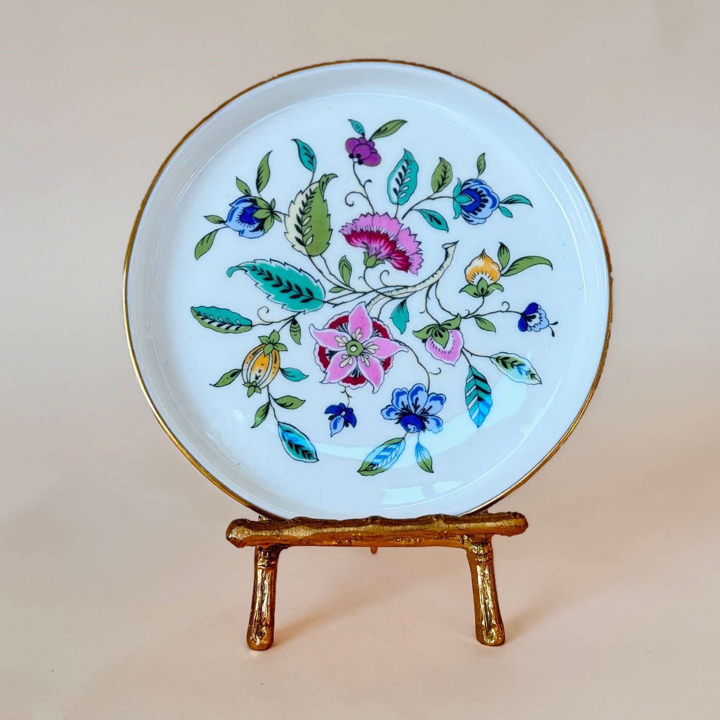 Set of 2 Minton Haddon Hall Bone China Trinket Dishes / Coasters – Floral Pattern