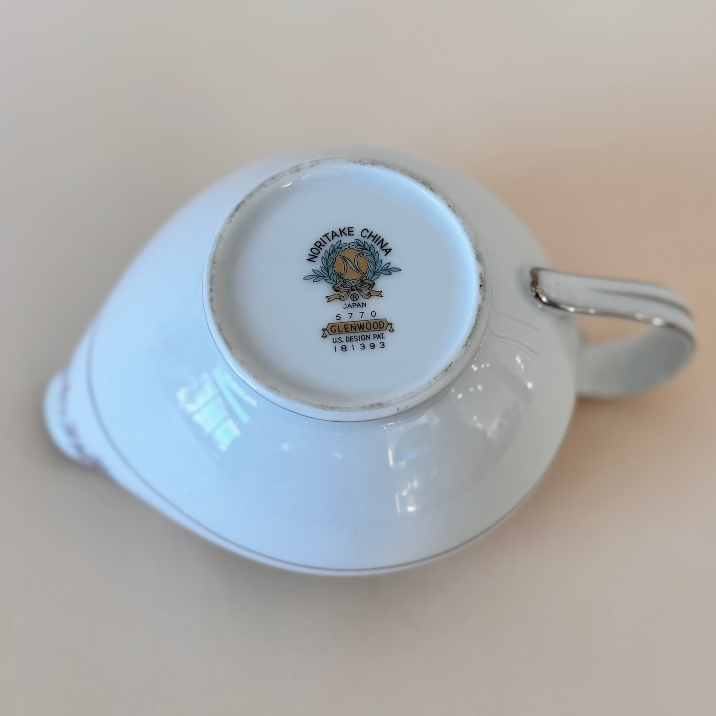 Noritake Glenwood Creamer – Floral & Silver Trim, Pattern 5772