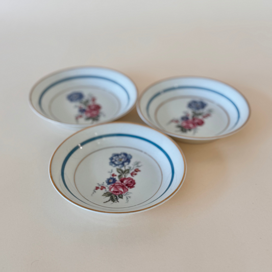 Set of 3 Vintage Limoges Floral Plates