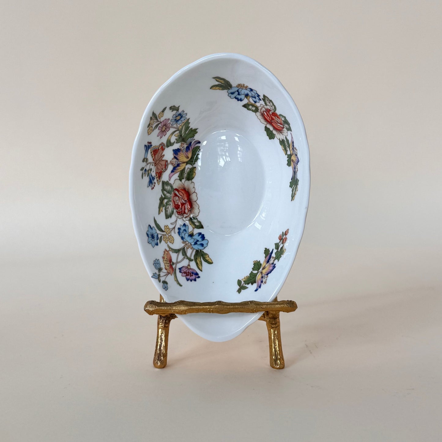 Vintage Aynsley Cottage Garden Egg‑Shaped Trinket Dish