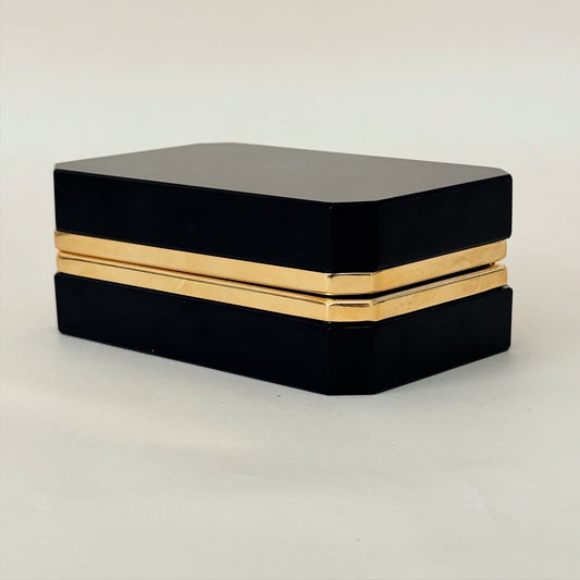Black Opaline Glass Casket Box