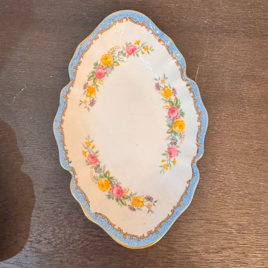 Vintage Crown Staffordshire Bone China Trinket Trays – Set of 2, Made in England