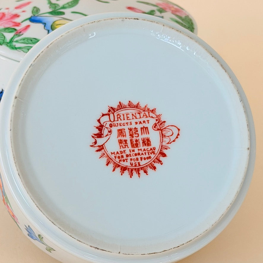 Three Tier Chinoiserie Trinket Dish Butterfly