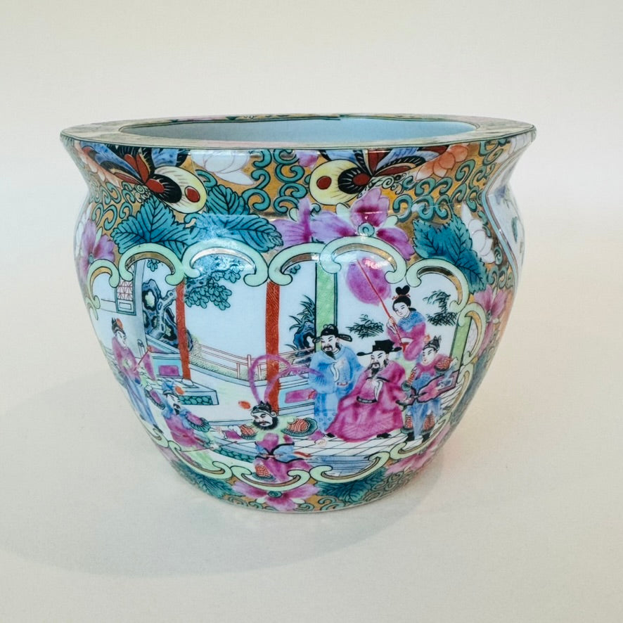 Vintage Chinese Rose Medallion Jardiniere/Planter