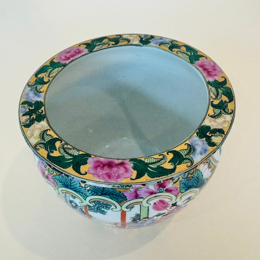 Vintage Chinese Rose Medallion Jardiniere/Planter