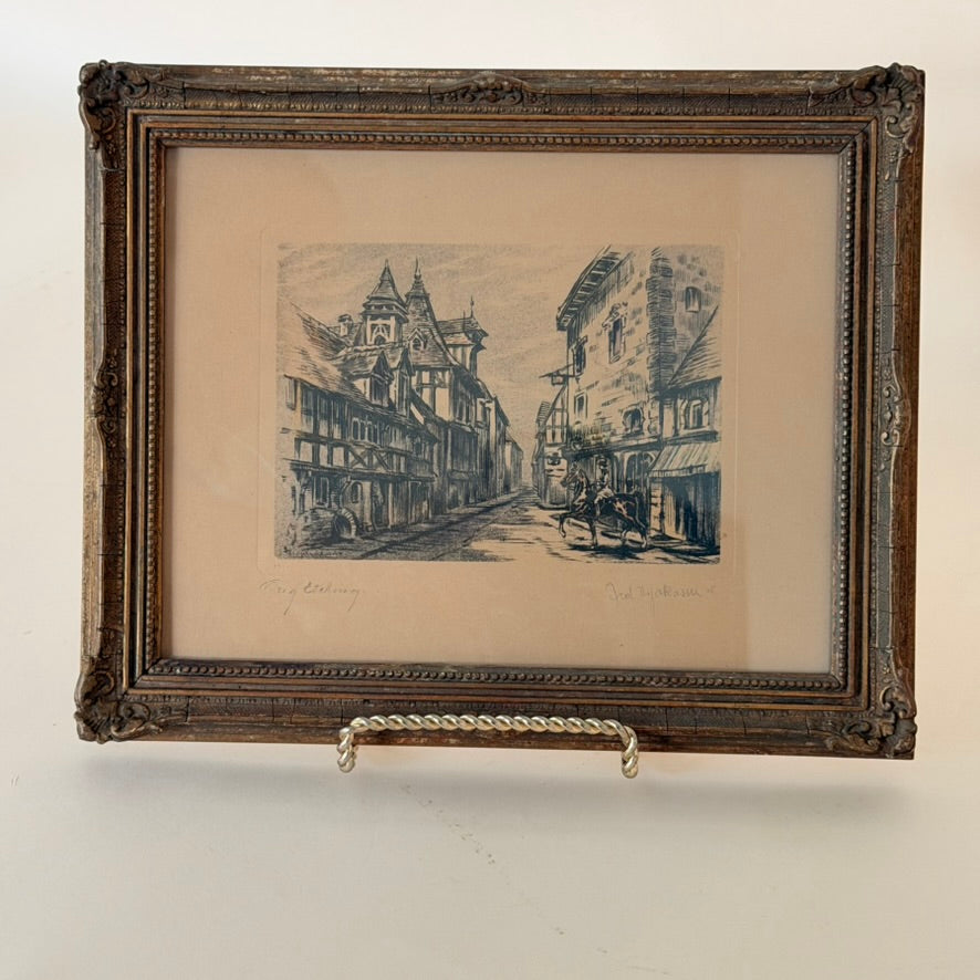 Antique Signed Etching