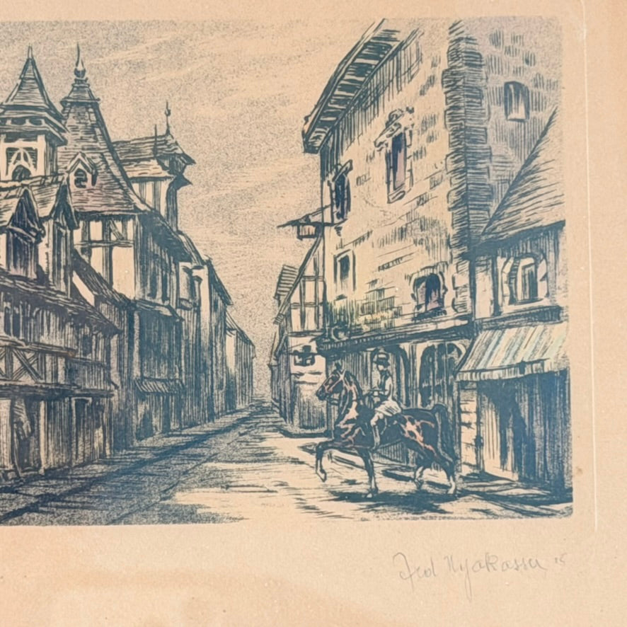 Antique Signed Etching