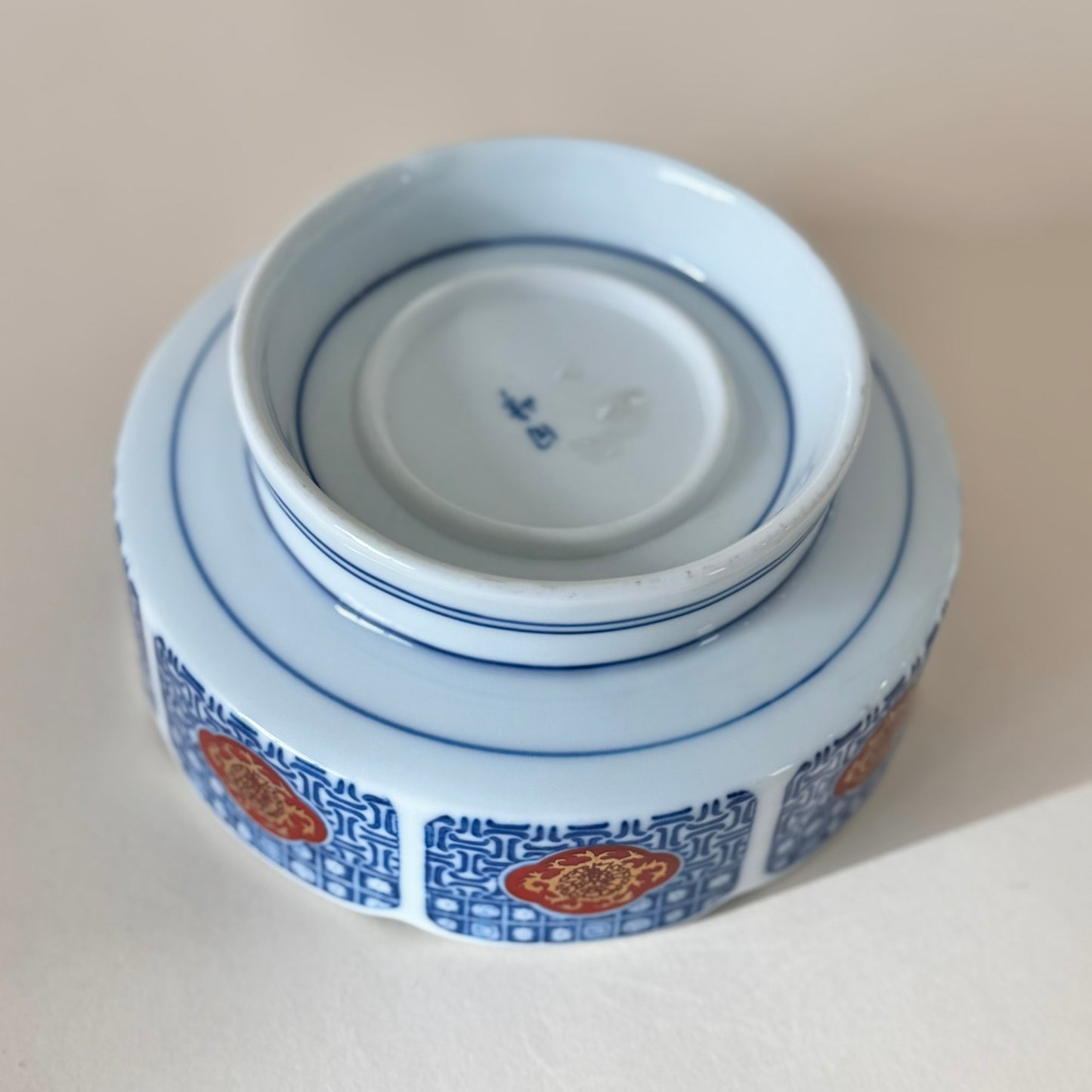 Chinese Imari-Style Footed Porcelain Bowl