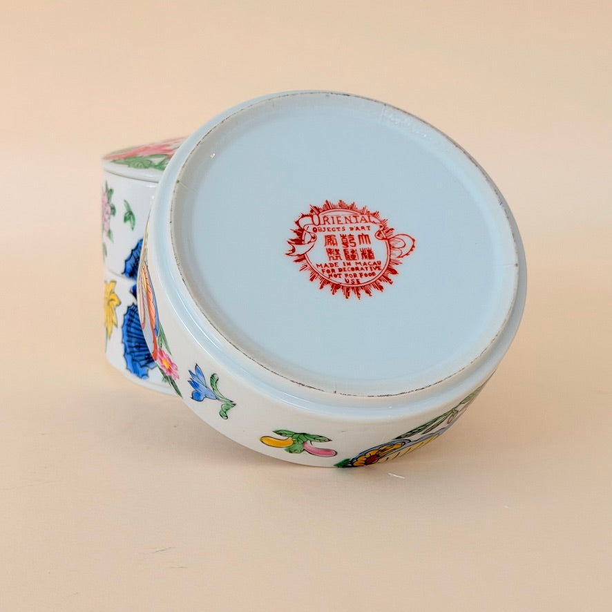 Three Tier Chinoiserie Trinket Dish Butterfly