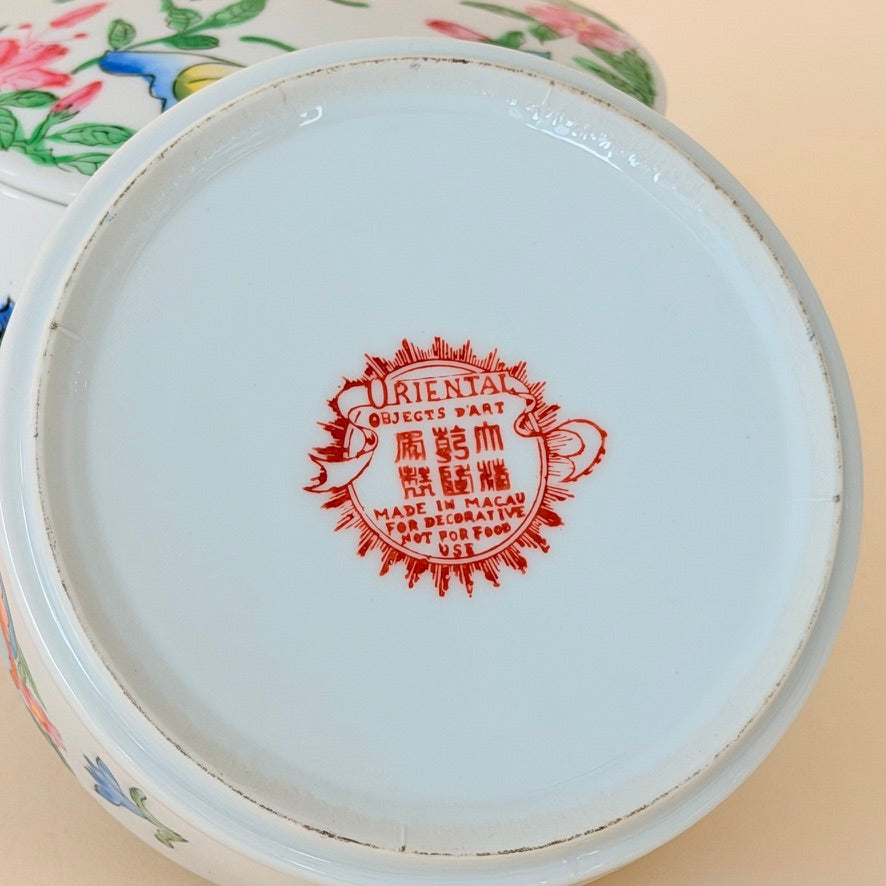 Three Tier Chinoiserie Trinket Dish Butterfly