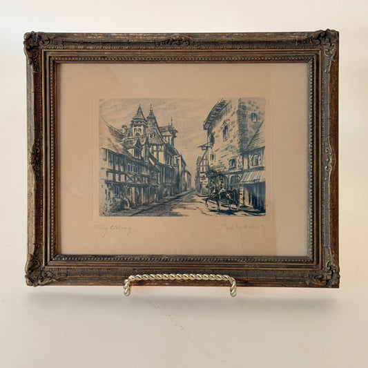 Antique Signed Etching