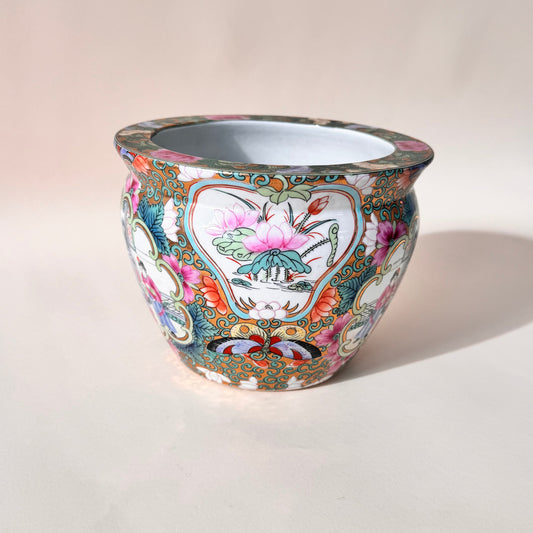 Vintage Chinese Rose Medallion Jardiniere/Planter