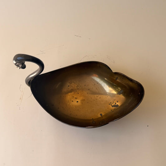 Vintage Brass Swan Dish