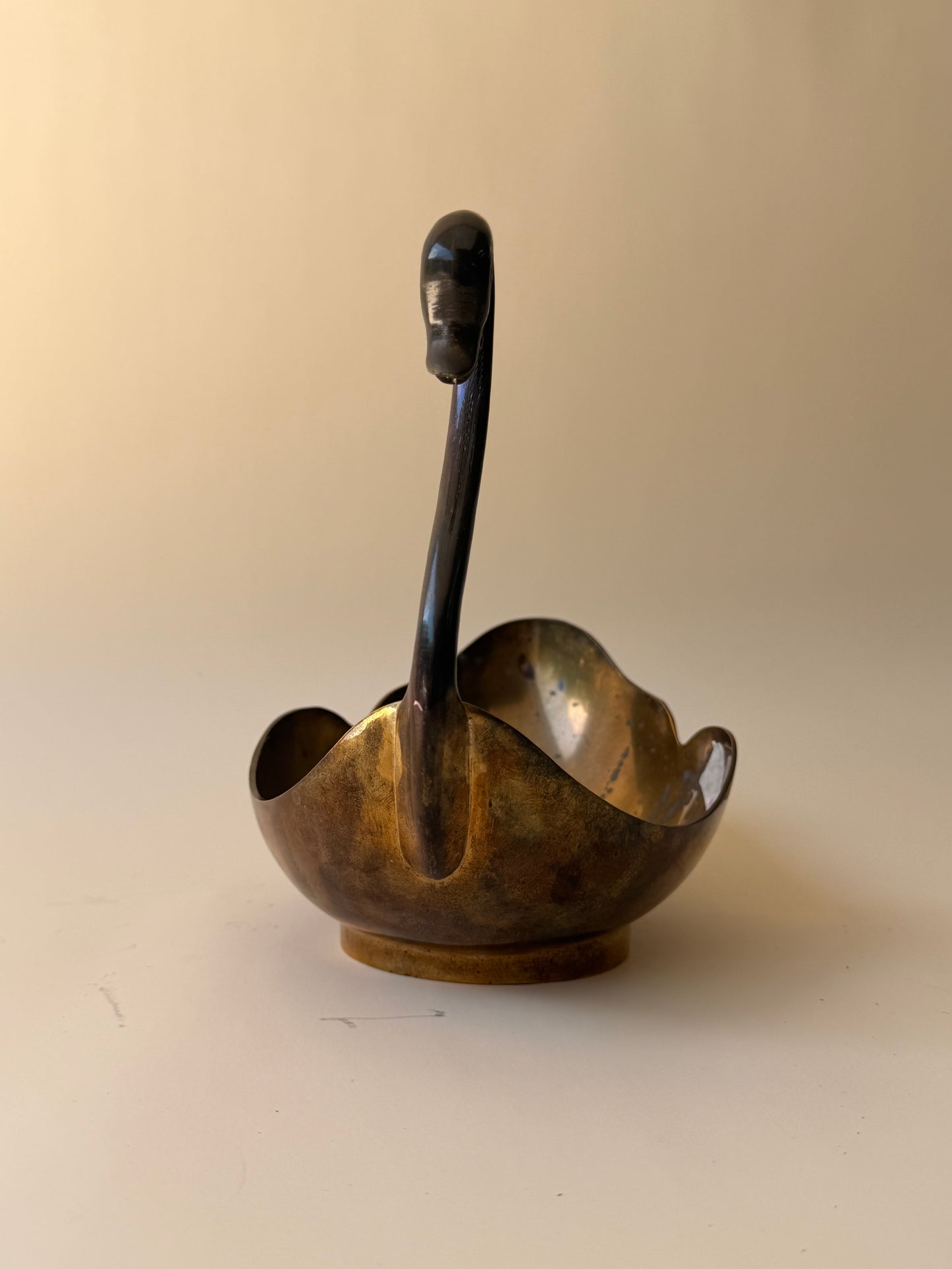 Vintage Brass Swan Dish