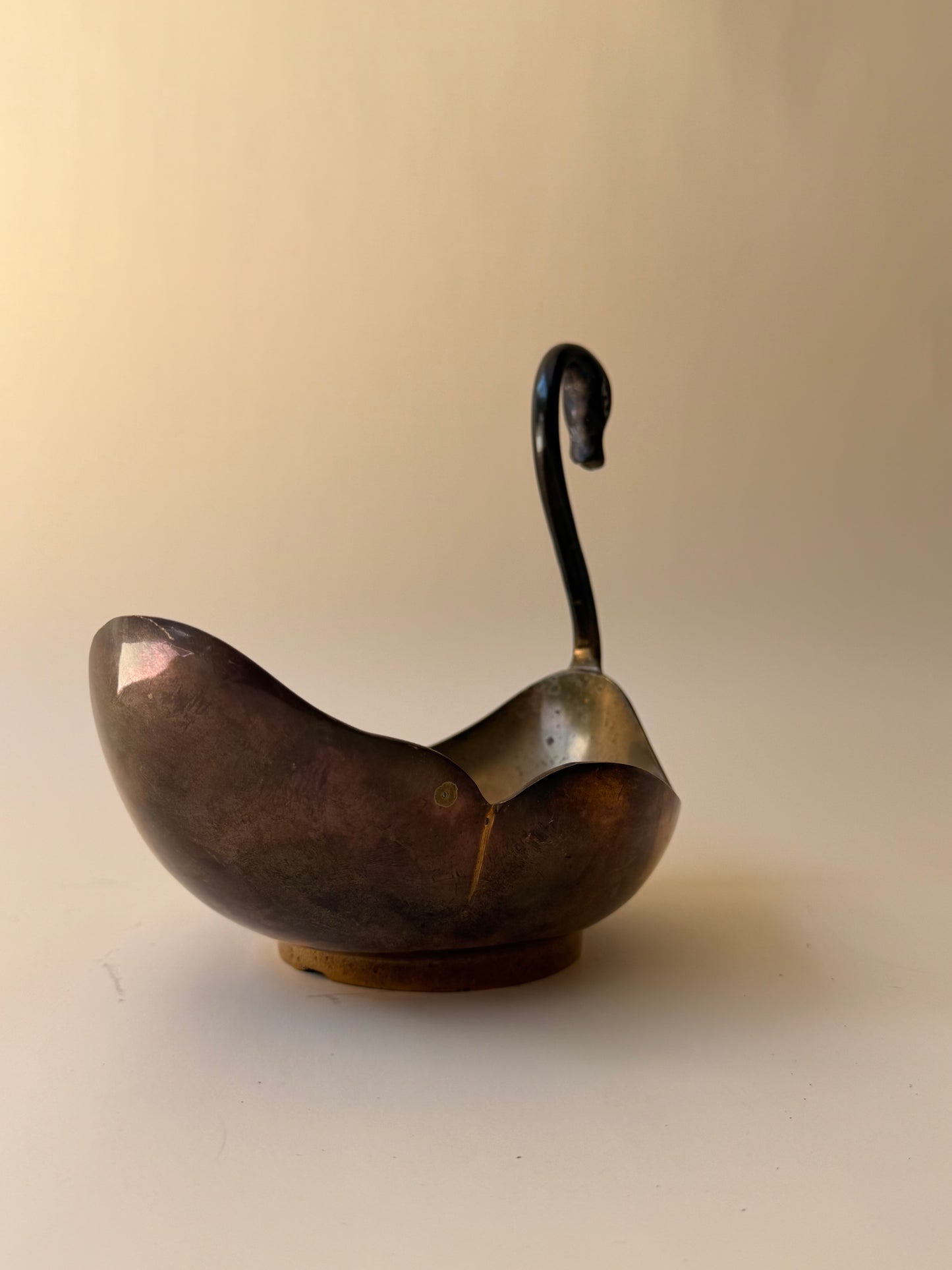 Vintage Brass Swan Dish