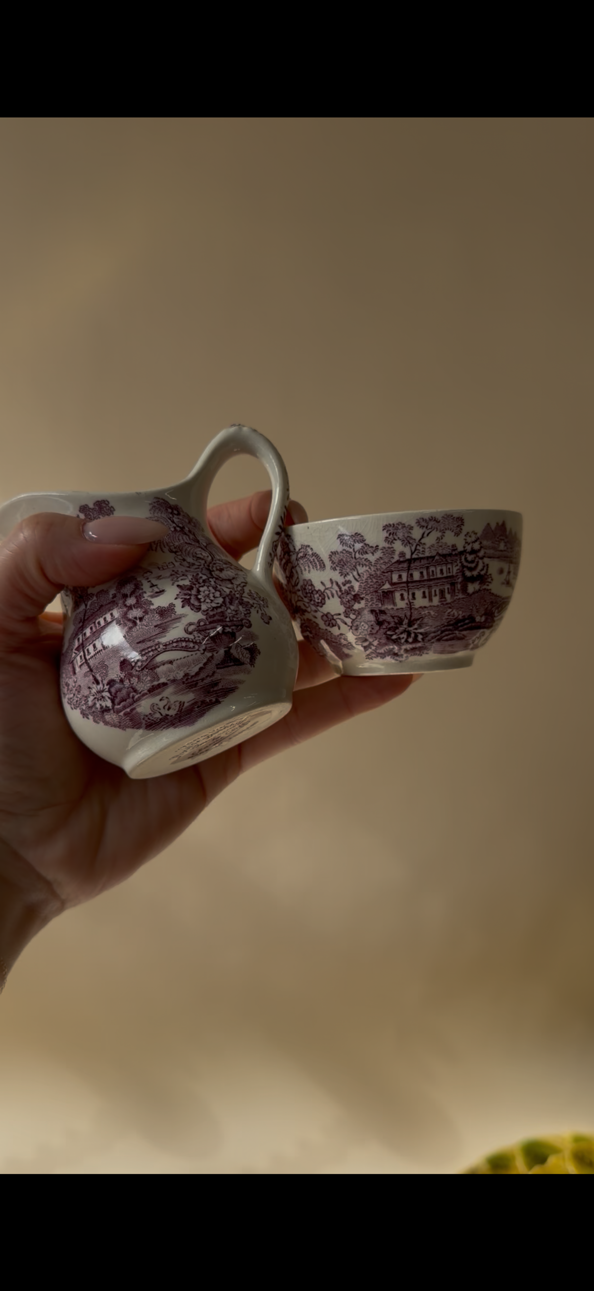 Mulberry English Transferware Cream & Sugar Set