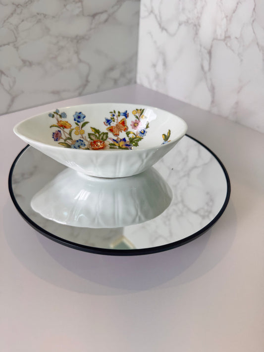 Vintage Aynsley Cottage Garden Egg‑Shaped Trinket Dish Base Only – Lid Missing