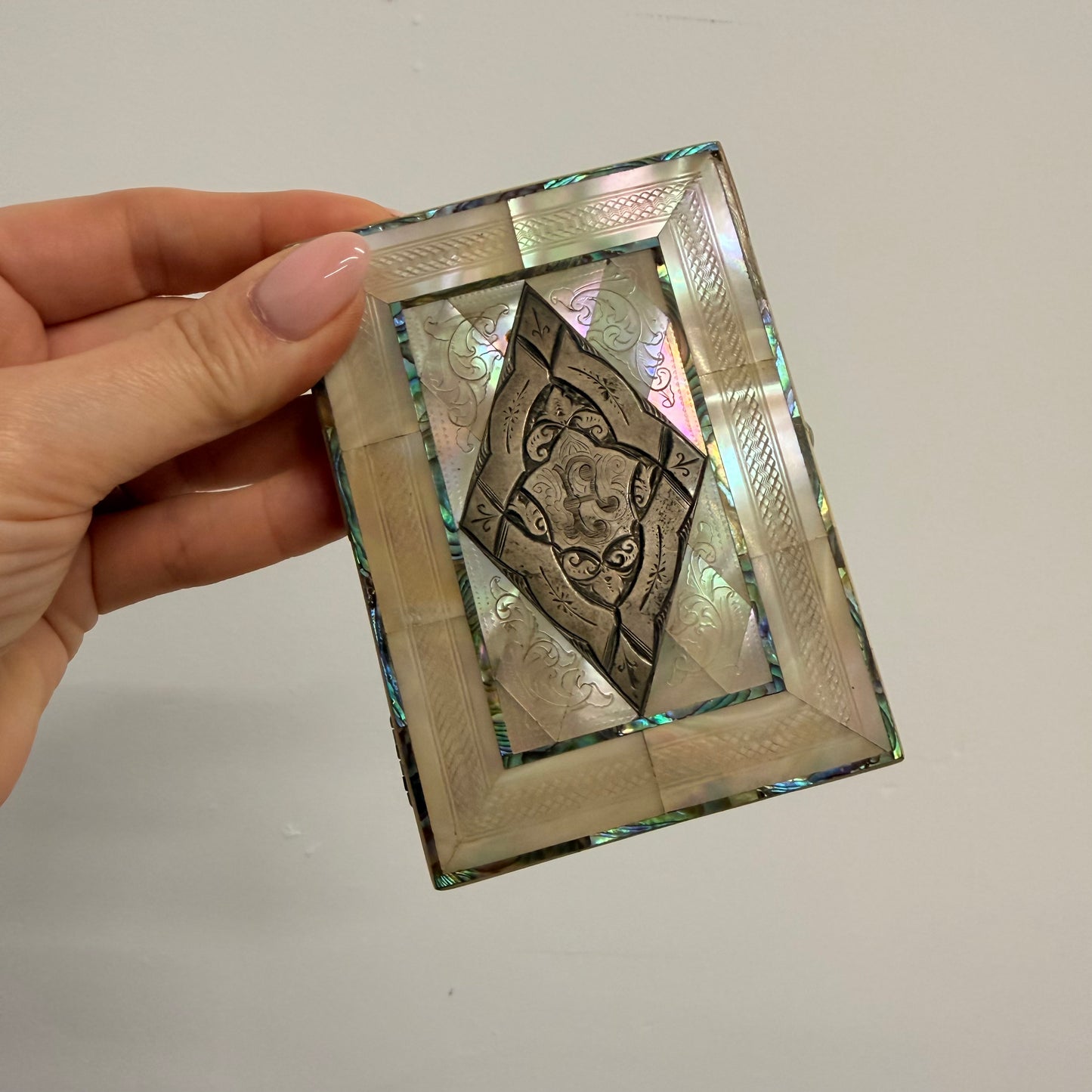 Victorian Mother of Pearl MOP Card Case