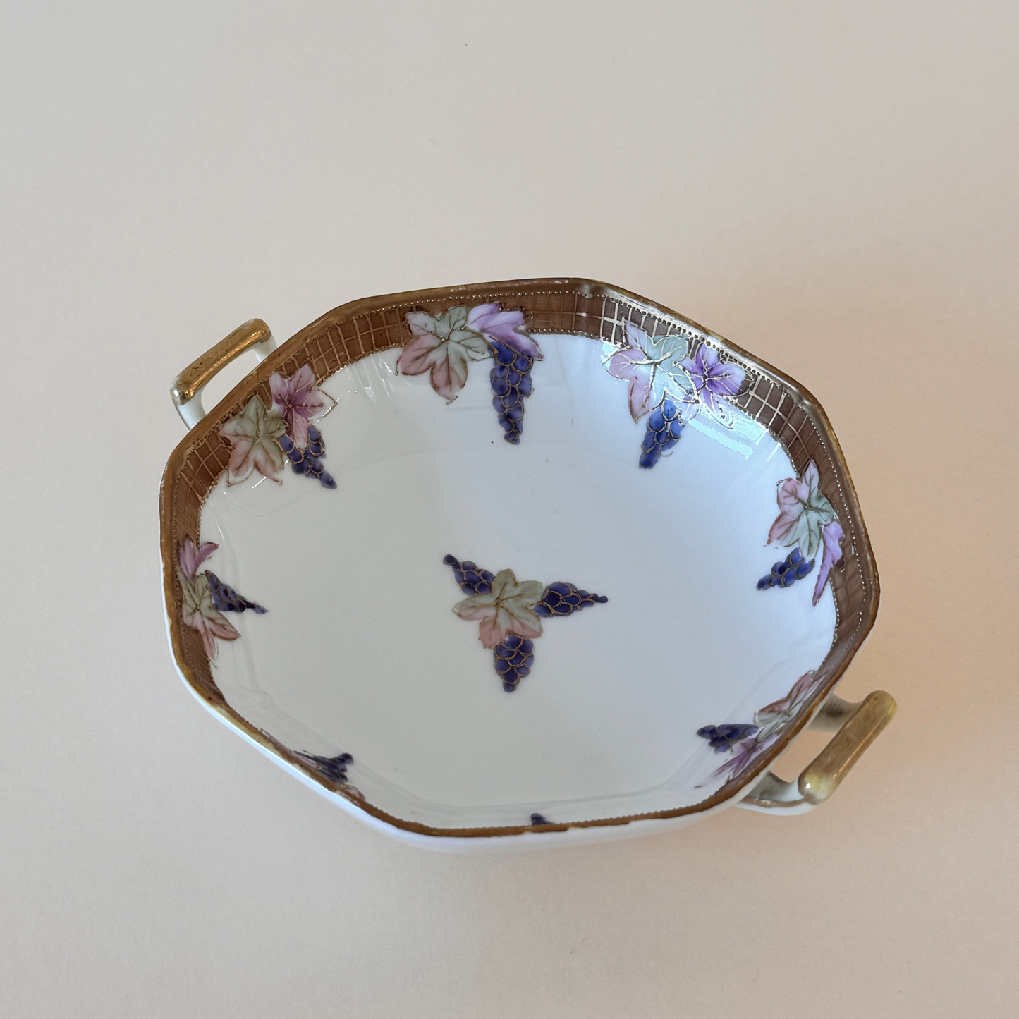 Antique Nippon Hand-Painted Dish w/ Handles