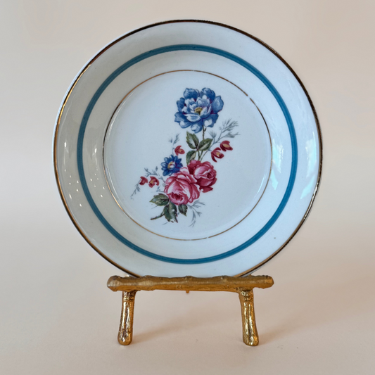 Set of 3 Vintage Limoges Floral Plates | Matching Hand-Painted French Porcelain with Gilt Edges – 5" Dessert or Appetizer Dishes