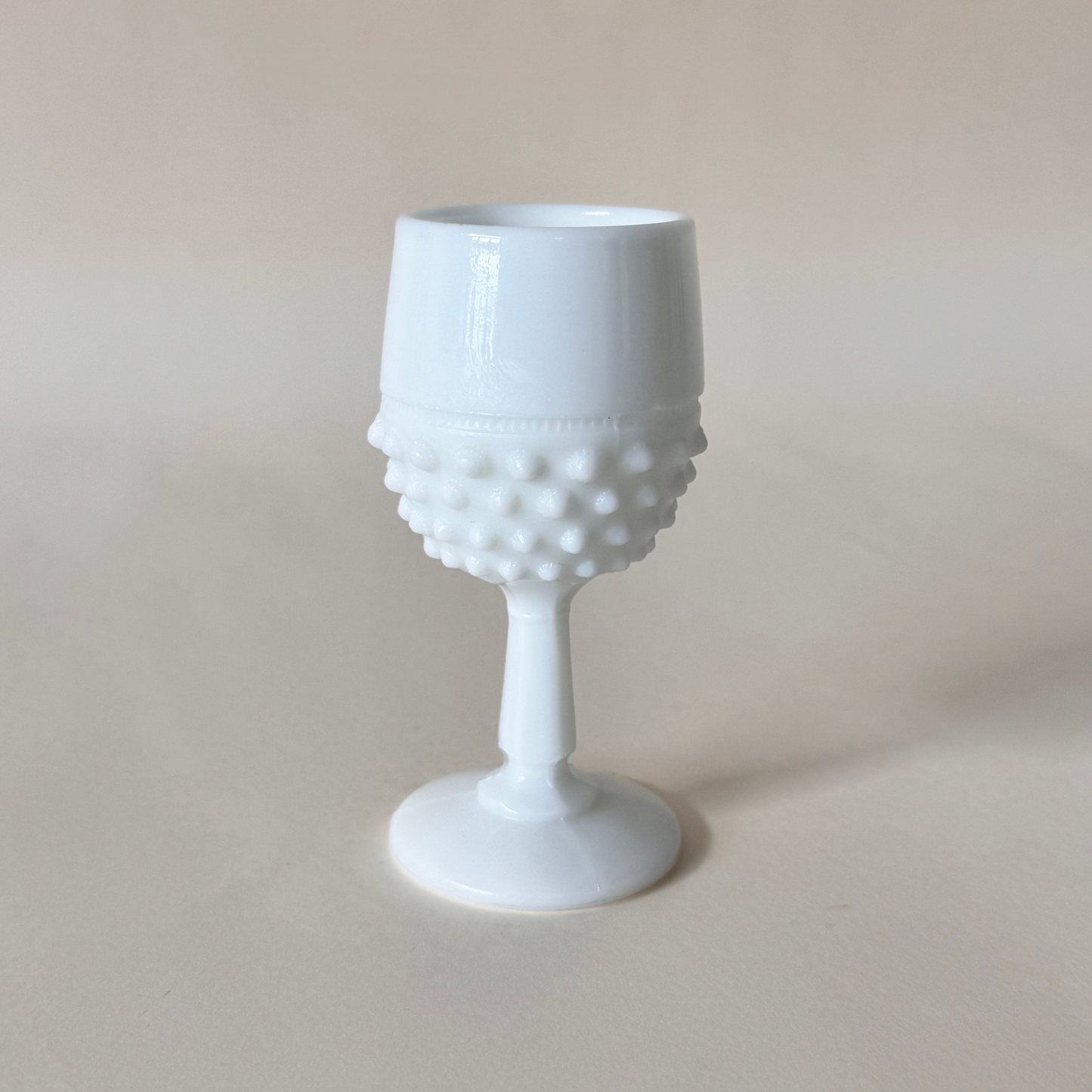 Vintage Fenton Hobnail Milk Glass Goblet