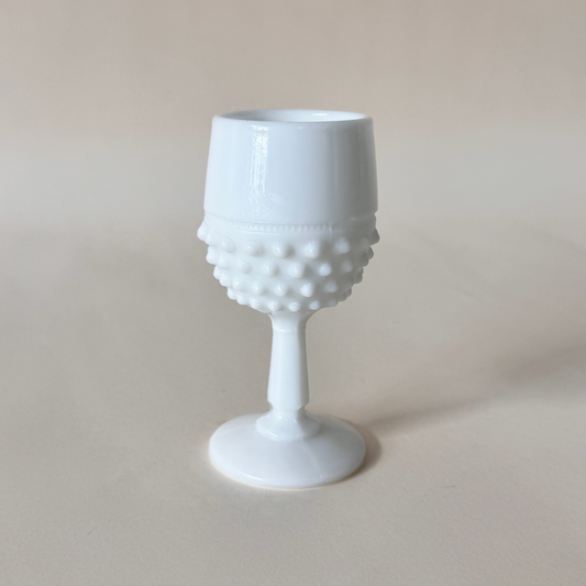 Vintage Fenton Hobnail Milk Glass Goblet