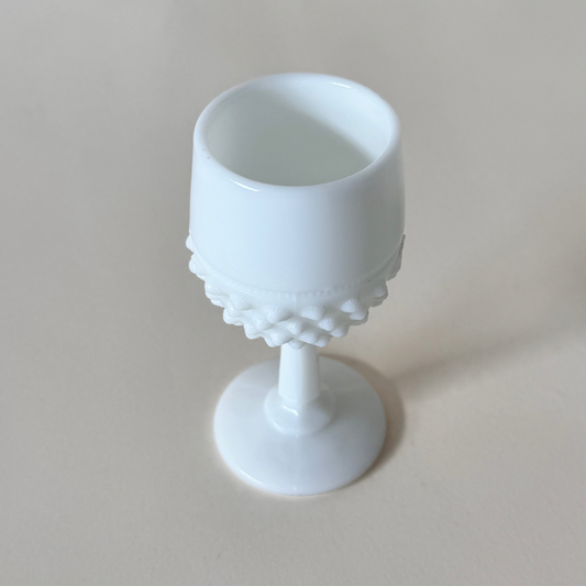 Vintage Fenton Hobnail Milk Glass Goblet