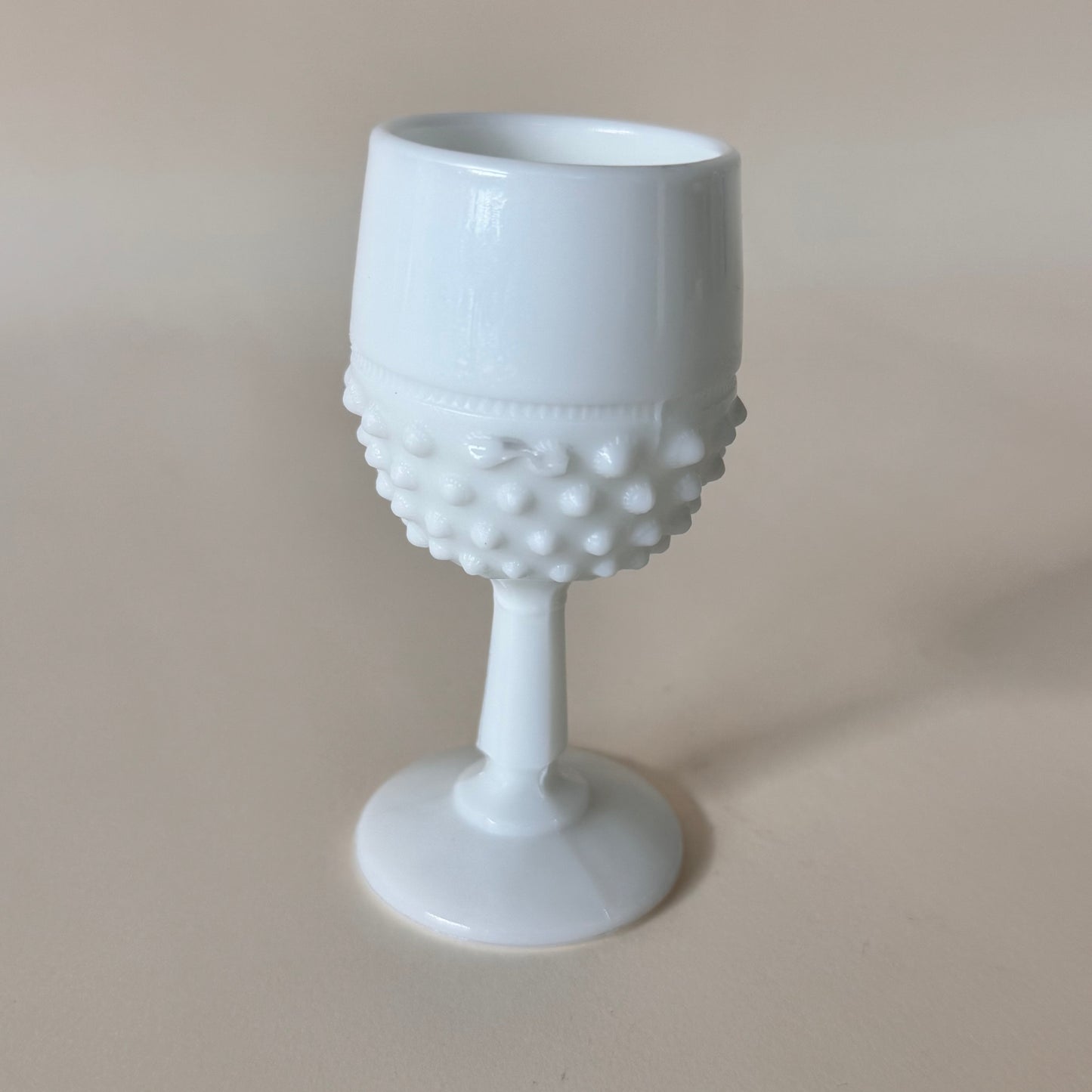 Vintage Fenton Hobnail Milk Glass Goblet