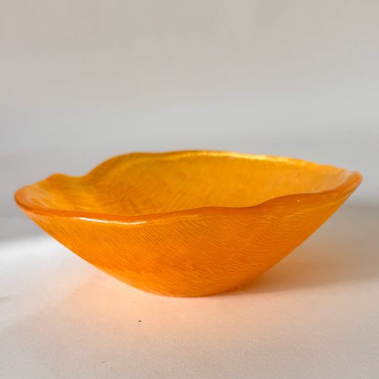 Vintage Orange IVV Textured Murano Art Glass Bowl – Italy, MCM